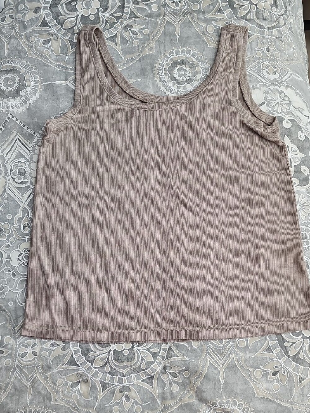 Madewell Women’s Ribbed Scoop Tank - Taupe Brown
